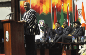 President Mahama addressing the meeting.