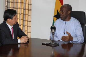 Vice-President Amissah-Arthur with Mr Zhou Yuxiao.