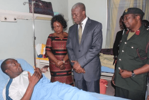 Vice President Kwesi Amissah-Arthur at the hospital.