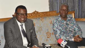 Namibian President  Hage Geingob with Vice President Amissah-Arthur