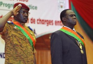 Interim President Kafando (right) and Prime Minister Zida
