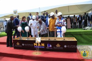 President cuts sod for Pullman Accra Airport City Project 