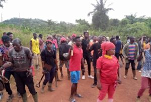 Small-scale miners protest against Mensin Gold Mines Limited