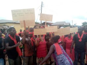 Residents of Sefwi-Anhwiaso demonstrate against Chinese illegal Mining activities