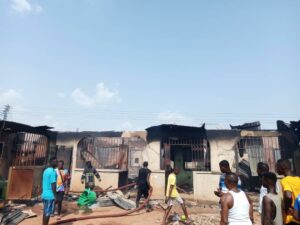 Fire destroys 13 residential apartments in Sunyani