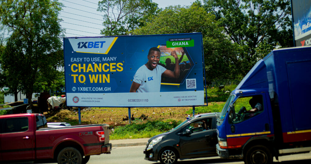One of the betting billboards on one of Accra's streets