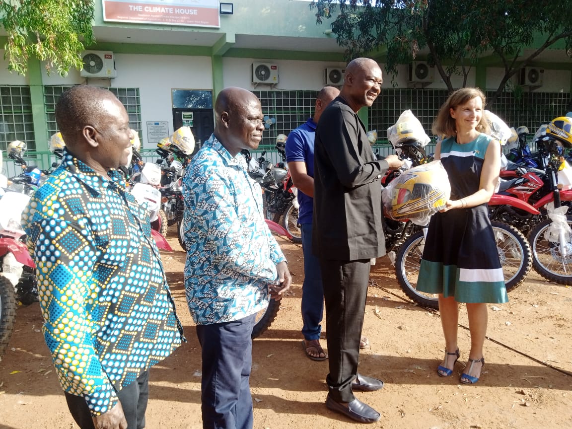 EU supports agriculture extension services with 57 motorbikes   
