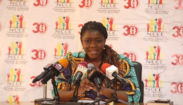 Social Constitution Day 1 (Ms Kathleen Addy, the Chairperson of NCCE, addressing the news conference)