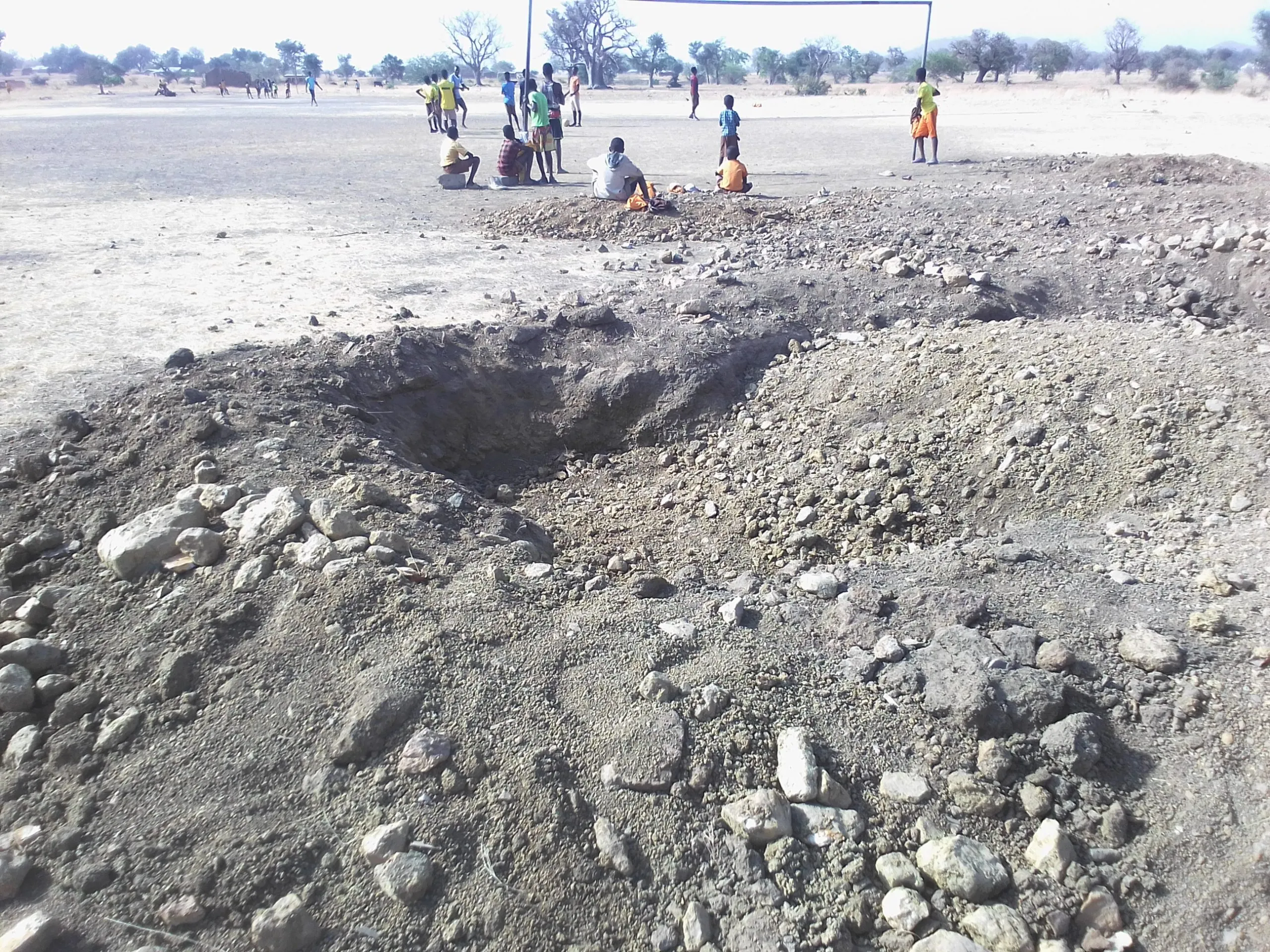 Illegal Miners destroy football field and footpaths of Dagliga Cluster of schools