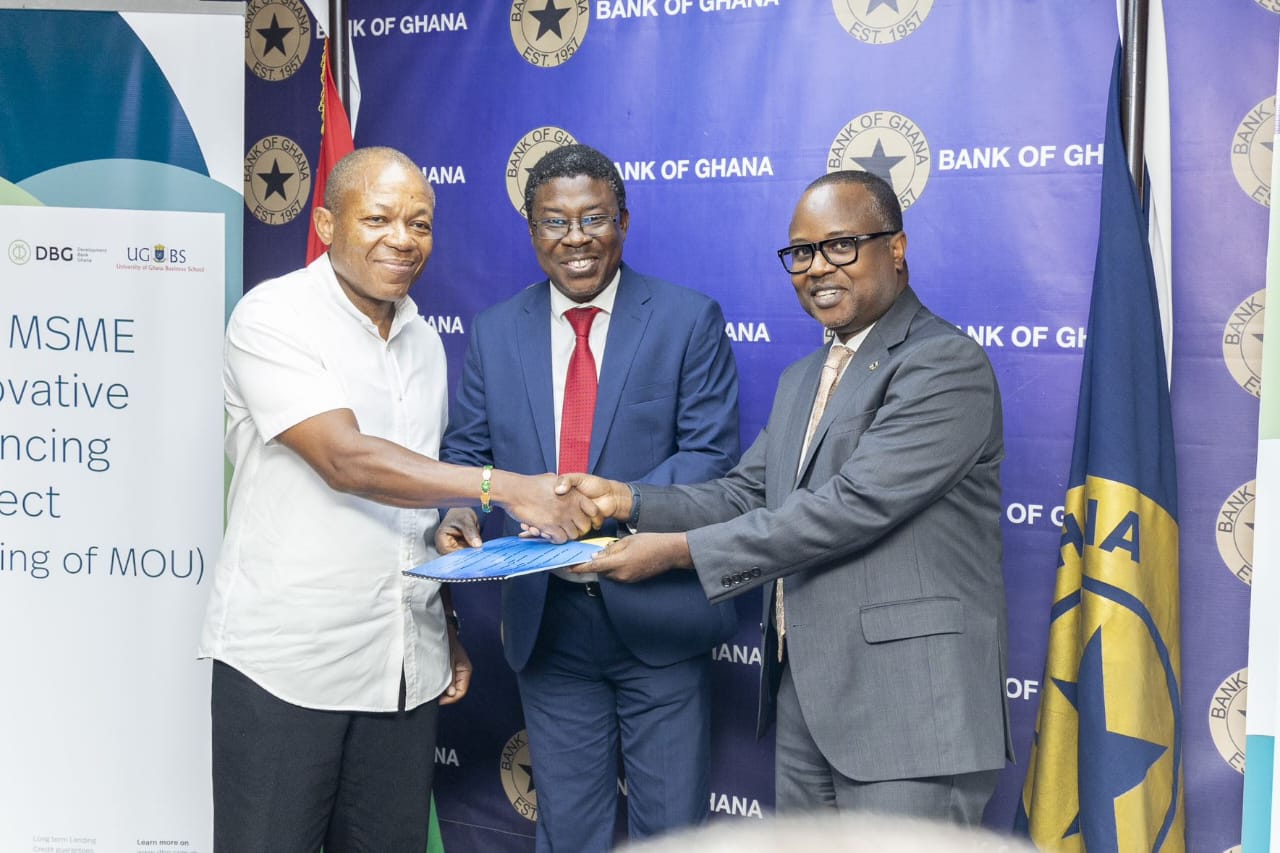 Bank of Ghana signs MoU with UGBS, DBG for research to address MSMEs funding challenges